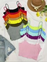 Women'S Casual Sexy Thin Strap Crop Top - Olive Green Semi-Sheer Stretchy, Ruched Detail & Machine Washable, Korean-Japanese Inspired Spring Summer Fall Wardrobe Essential - Image 11