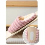 Women'S Plush Fluffy House Slippers - Soft Striped Slip-On Indoor Winter Slippers With Cozy Fabric Upper, Lining & Sole - Hand Washable Casual Home Footwear For Women, Striped Pattern Slipper, Comfortable Wear - Image 4