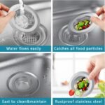2Pcs/Pack Kitchen Sink Strainer, Stainless Steel Sink Drain Strainer, Large Wide Rim 11.43Cm Diameter, Food Catcher For Most Sink Drains Kitchen Sink Basket Strainer Steel Sink Filter Kitchen Accessories - Image 8