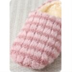 Women'S Plush Fluffy House Slippers - Soft Striped Slip-On Indoor Winter Slippers With Cozy Fabric Upper, Lining & Sole - Hand Washable Casual Home Footwear For Women, Striped Pattern Slipper, Comfortable Wear - Image 6