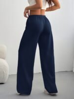 Women'S Casual Wide-Leg Joggers - Gray Drawstring Waist, Elastic Waistband, Comfortable Loose Fit For Spring/Summer/Fall, Perfect For Casual Attire, Jogging Pants - Image 9