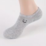 6 Pairs/10 Pairs Unisex Plain Color Casual Socks Breathable Low Top Sneakers Simple Joyful Face Design Soft Moisture Wicking Comfortable For Daily Wear, Home Workouts & Office Minimalist Style All Season & Festive Occasions - Image 10