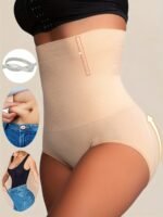 Looks 4.54 Kg Thin1Pcs Of Women'S High-Waisted Shapewear - Apricot And Black, Abdominal Control And Buttock Lift, Smooth Stretch Fabric, Solid Stripe Details, Daily Body Contouring And Buttock Lift | Summer Skinny | Thin Leggings - Image 6