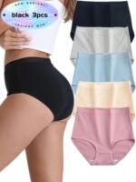 Chic Contour, Elegant High-Waist Women'S Panties 3Pcs - Tummy Control & Butt Lift, Plus Size Available, Perfect For Valentine'S Day & Christmas Gifts