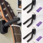 Adjustable Wall-Mounted Guitar Holder, Stainless Steel Non-Slip Sponge Stand, Easy Install, Black, For Guitars, Ukulele, Violin - Instrument Display Hanger - Image 5