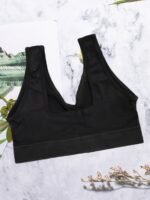 3Pcs Women'S Plus Size Black Sports Bras - Wireless, Padded, Full Coverage, Nylon Blend, Medium Support For Running, Yoga & Workouts, Yoga Apparel | Sleek Design | Comfort Fit, Workout Accessories - Image 4
