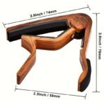 Rosewood Guitar Capo With Pick Holder - Perfect For Acoustic & Electric Guitars, Ukuleles, Basses, Banjos | Includes Picks, Guitar Picks - Image 2