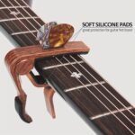 Rosewood Guitar Capo With Pick Holder - Perfect For Acoustic & Electric Guitars, Ukuleles, Basses, Banjos | Includes Picks, Guitar Picks