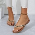 Belinsal Women'S Summer Sandals - Comfortable Flat Faux Cover Flip Flops With Toe Post, Open Back Strap, And Tpr Sole - Casual Beach Slides For Ladies And, Minimalist Design, Lightweight And Stylish, Beach Accessories - Image 6