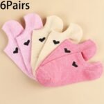 6/10 Pairs Unisex Ankle Socks With Heart Accents - Soft Breathable Moisture-Wicking No-Show Boat Socks For Men & Women, Assorted Colors, All-Season Casual Athletic Office Wear, Machine Washable - Image 20