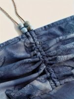 Women'S Bohemian Tie-Dye Mermaid Halter Top With Floral Print & Ruched Bust Detail - Stretchy Machine-Washable Shoulder/One-Shoulder Blouse For Beach Parties & Casual Outings, Mermaid Gifts, Allseason Clothing, Decorative Beading - Image 6