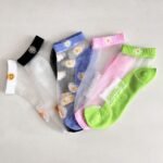 5 Pairs Of Floral Prints With Contrasting Fishnet Stockings, Breathable And Comfortable Ankle Socks, Women'S Stockings And Sweaters. - Image 9