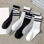 3/6 Pairs Of Striped Sports Breathable Women'S Socks - Image 2