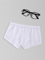 1 Pack Men'S Sheer Mesh Boxer Briefs - Soft, Breathable, Quick-Dry Underwear With Elastic Waistband, Sexy Transparent Design For Casual Wear & Exercise (White & Black), Comfortable Underwear, Sports Underwear, Minimalist Underwear, Medium Elasticity Fabric - Image 10