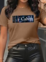Elegant Print Tee - Women'S Round Neck Short Sleeve T-Shirt, Casual & Sporty, S-Xxl, Multiple Colors Available, Casual Wear | Elegant Print Tee | Comfortable Fit, Ladies T Shirts - Image 9