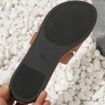 Women'S Summer Fashion Slip-On Flat Monogram Sandals, Solid Color Minimalist Open Toe Slides, All-Season Comfort, Man-Made Upper/Inner/Rubber Sole, Casual Outdoor Footwear - Image 12