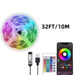 91.44Cm-30.48Meter Rgb Led Strip Lights With Remote & App Control, Adjustable Brightness, Diy Mode, Usb Powered, Abs Material, Non-Rechargeable Button Battery, For Bedroom, Living Room, Tv Mirror Backlight Decoration, Led Lights For Bedroom - Image 7