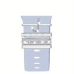 Hot 2024 New Shiny Alphabet Initial Letter Watchband Ring Loops, Luxury Rhinestone Watch Strap Charms Decorations 5Pcs Alphabet Initial Letter Watchband Rings Loops Compatible With Watch Garmin Smartwatch (A-Z) - Image 14