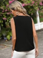 V Neck Solid Loose Tank Top, Casual Sleeveless Top For Summer, Women'S Clothing - Image 5