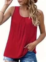 Solid Color Pleated Vest - Image 7