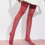 A Pair Of Women'S Anti-Slip Lace Long Stockings, Ultra-Thin Knee-High Stockings, Thigh-High Stockings