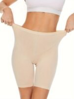 1Pc Plus Size Simple Underwear, Women&Apos;S Solid Color Mid Rise Soft & Comfortable Panty - Image 3