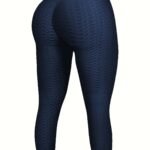 Women'S High-Waisted Peach Lift Yoga Pants - Stretchy, Butt-Lifting, High-Elasticity Fabric, Dark Blue, Perfect For Spring/Summer/Fall Workouts, Workout Leggings | Sleek Workout Pants | Highelasticity Pants, Workout Leggings