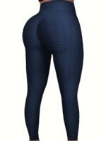 Women'S High-Waisted Peach Lift Yoga Pants - Stretchy, Butt-Lifting, High-Elasticity Fabric, Dark Blue, Perfect For Spring/Summer/Fall Workouts, Workout Leggings | Sleek Workout Pants | Highelasticity Pants, Workout Leggings