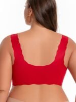 Women'S Plus Size Front Closure Wireless Bra - Elegant Water Soluble Lace Design, Wide Strap Smooth Fabric, Seamless Comfort-Fit, Polyamide Free, Lace Trimmed Vest Style, Everyday Comfort Bra | Elegant Lace Detailing | Nylon Free Fabric, Bras For Wireless Bras - Image 8