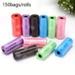 150 Pcs/10 Rolls Thick Leak-Proof Dog Poop Bags, Suitable For Outdoor Walks, Available In Black And Green Colors - Image 3