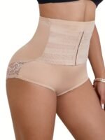 Abdominal Tuck Pants For Women, Waist-Tightening And Hip-Lifting Corset With Lace Trim, Triangle Buckle Reinforcement, Belly Reduction And High-Waisted Shapewear - Image 10