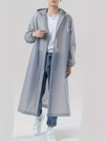 Windproof High Quality Eva Thickened Full-Body Adult Rain Jacket - Hooded Sporty Raincoat With Button Front, Semi-Translucent Design & Elastic Cuffs For Outdoor Cycling, Hiking, Running - Lightweight & Portable, Outdoor Rain Protection | Fullbody Raincoat | Windproof Eva - Image 7