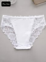 5-Pack Women'S Plus Size Lace Stitching Underwear - Elegant Floral Print, Breathable & Comfortable Mid-Rise Briefs (Xl-5Xl), Daily Wear Underwear | Feminine Elegance | Intricate Lace Detail - Image 3