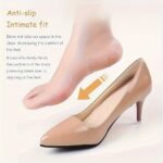 Popular Choice 1 Pair Anti-Slip Faux Leather Insoles For High Heels And Sandals, Self-Adhesive, Breathable, Sweat-Absorbent, Comfortable - Black - Image 4