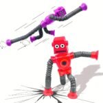 Diy Transforming Suction Cup Robot Toy For Youngsters 6-8 - Creative & Educational Sensory Play, Telescopic Pop Tube Design In Purple/Red/Blue/Yellow - Image 11