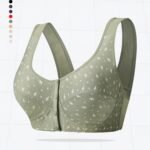 Women'S Oversized Underwear Front Button Vest Comfortable Bra, Thin Breathable Random Print Oversized Bra