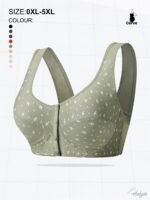 Women'S Oversized Underwear Front Button Vest Comfortable Bra, Thin Breathable Random Print Oversized Bra