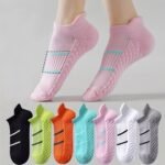 7 Pairs Women'S Breathable Athletic Ankle Socks - Moisture-Wicking No-Show Sport Socks With Arch Support, Reinforced Toe & Heel, Ribbed Design, Assorted Colors For Gym, Running, Casual Wear, Breathable Fabric