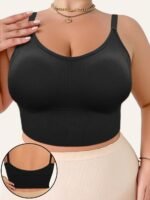 Single Pack 1Xl-4Xl Women'S Plus Size Solid Earth Tone Bra With Removable Pads And Adjustable Straps, Pullover Style Bra In 5 Colors For All Seasons - Image 2