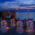 Solar Garden Lights Outdoor Led, Firecracker Willow Fireworks Lights With 8 Lighting Modes, Solar Powered Led Firecrack Lights For Yard Path Parties Camping Picnic Garden Pation, Perfect For Christmas Halloween Thanksgiving Decor Ip54 Smart Switch, Automatic On/Off, Smart Light Sensing (Solar Light), Multicolor Variation