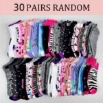 10 Pairs/20 Pairs/30 Pairs Floral Print Striped Polka Dot Valentine'S Day Socks - Image 3