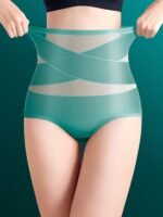 Women'S High-Waisted Tummy Control Seamless Shapewear Panties - Breathable Body Shaper Underwear With High Support, Hand Wash Only, Solid Color Triangle Panties For Casual Attire, Tummy Control Underwear