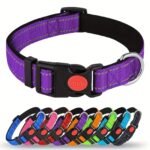 Mitooe 1Pc Reflective Dog Collar With Safety Locking Buckle, Adjustable Soft Neoprene Padded, Breathable Nylon, Striped Pattern, Polyester Material For Small To Large Dogs - Image 18