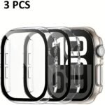 3Pcs Sports & Casual Protective Case Set For Apple Watch, Full-Body Shockproof Scratch-Resistant Hard Pc Cover With 9H Tempered Glass Screen Protector, Compatible With Apple Watch 38/42/40/44/41/45/46Mm, Ultra/Series 11/10/9/8/7/6/5/Se/4 - Image 7