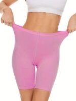 1Pc Plus Size Simple Underwear, Women&Apos;S Solid Color Mid Rise Soft & Comfortable Panty - Image 2