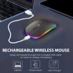 Wireless Portable Office Mute Wireless Mouse For Phone Tablet Laptop Computer Office Entertainment, Rechargeable Wireless 2.4G Dual Mode Mouse, Ergonomic Rgb Ultra Thin Wireless Mouse, Type C Charging Interface, 4 Buttons, Compatible With Multiple Sy - Image 8