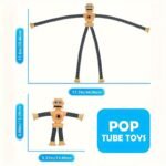 Diy Transforming Suction Cup Robot Toy For Youngsters 6-8 - Creative & Educational Sensory Play, Telescopic Pop Tube Design In Purple/Red/Blue/Yellow - Image 2