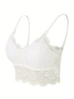 Women'S Hollow Out Wrapped Breast Lace Cami Bras, Anti-Slip Solid Medium Stretch Padded Bra, Women'S Lingerie & Underwear - Image 4