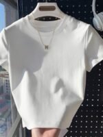 Women'S Y2K Summer Crop T-Shirt - Slim Fit Short Sleeve Round Neck Top With Bold Ny Letter Print, White & Black Graphic Tee For Casual Streetwear, Ladies T Shirts, Everyday Outfit, Urban Street Style, Breathable Fabric, Stylish Blouse, Streetwear Fans - Image 8