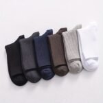 5 Pairs Of Men'S Solid Color Crew Socks, Sweat-Absorbing And Breathable, Suitable For All Seasons Wear, Business Socks, Sports Socks, Men'S And Women'S Socks, Sweat-Resistant - Image 6
